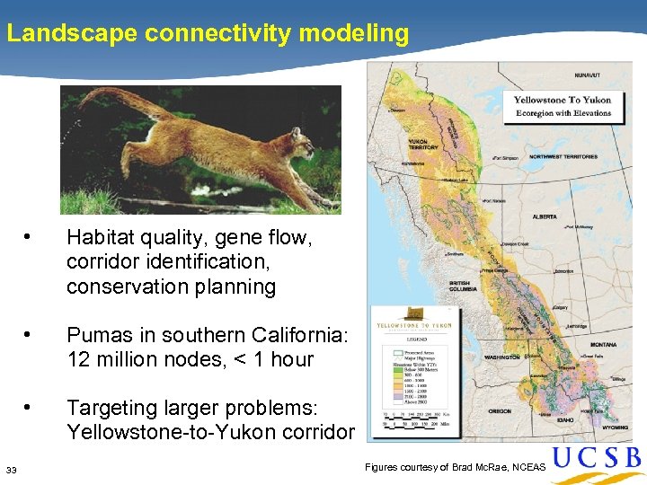 Landscape connectivity modeling • • Pumas in southern California: 12 million nodes, < 1