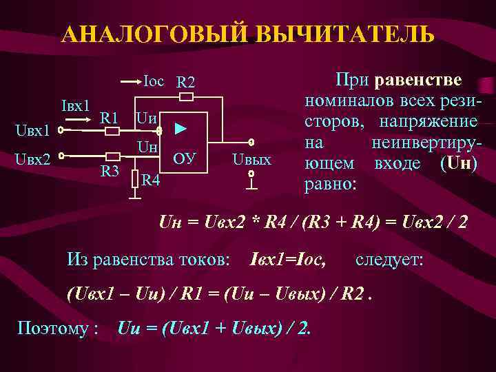 Схема полного вычитателя