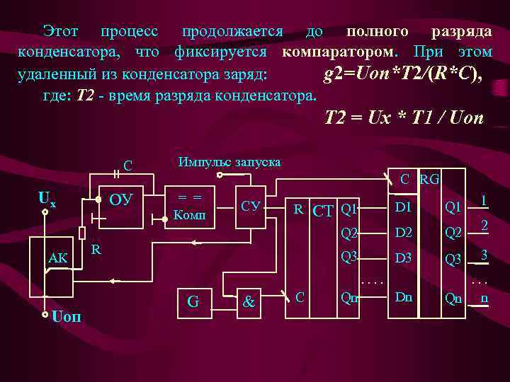 Этот процесс продолжается до полного разряда конденсатора, что фиксируется компаратором. При этом удаленный из
