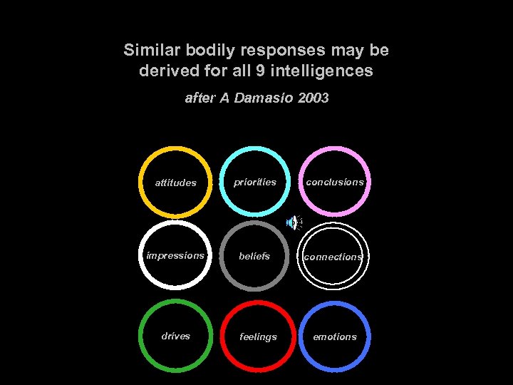 Similar bodily responses may be derived for all 9 intelligences after A Damasio 2003
