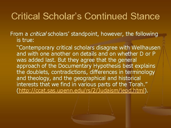 Critical Scholar’s Continued Stance From a critical scholars’ standpoint, however, the following is true: