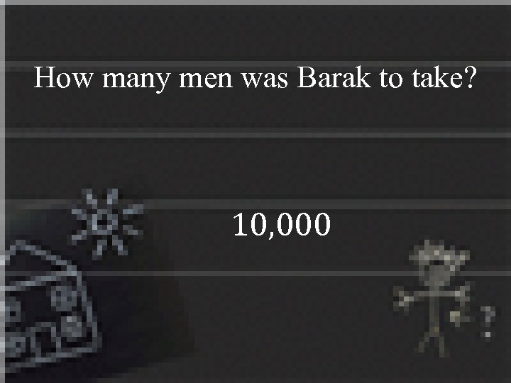 How many men was Barak to take? 10, 000 