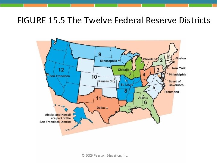 FIGURE 15. 5 The Twelve Federal Reserve Districts © 2009 Pearson Education, Inc. 