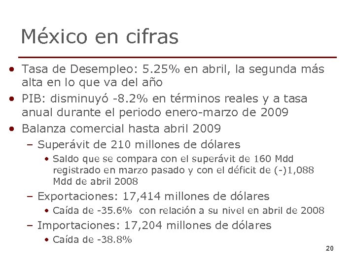 México en cifras • Tasa de Desempleo: 5. 25% en abril, la segunda más