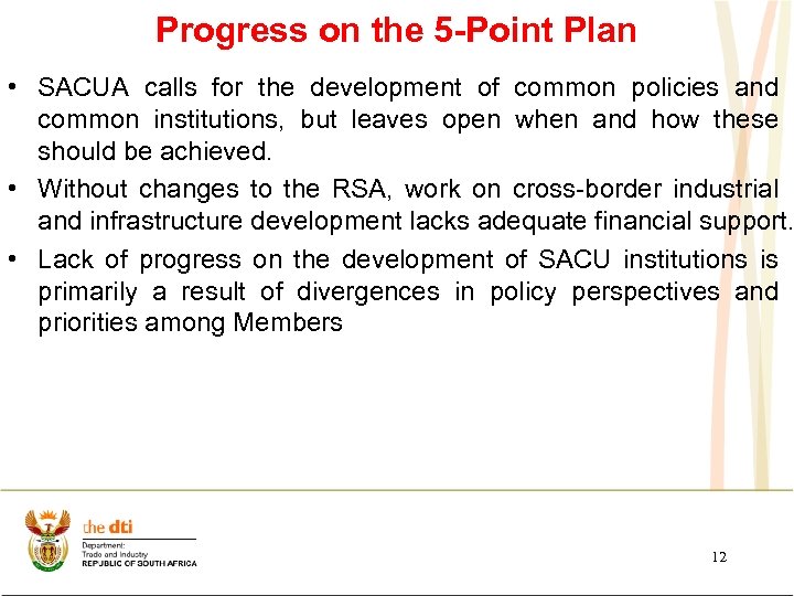 Progress on the 5 -Point Plan • SACUA calls for the development of common