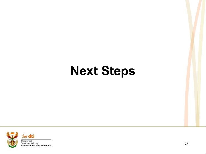 Next Steps 23 