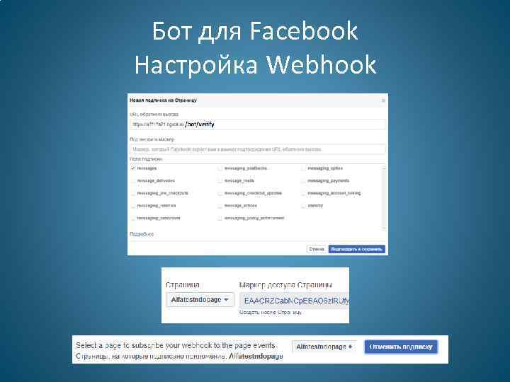 Бот для Facebook Настройка Webhook 