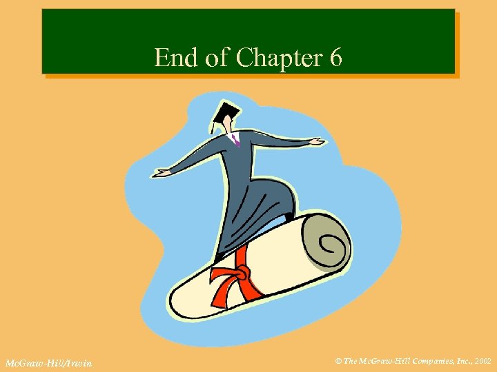 End of Chapter 6 Mc. Graw-Hill/Irwin © The Mc. Graw-Hill Companies, Inc. , 2002