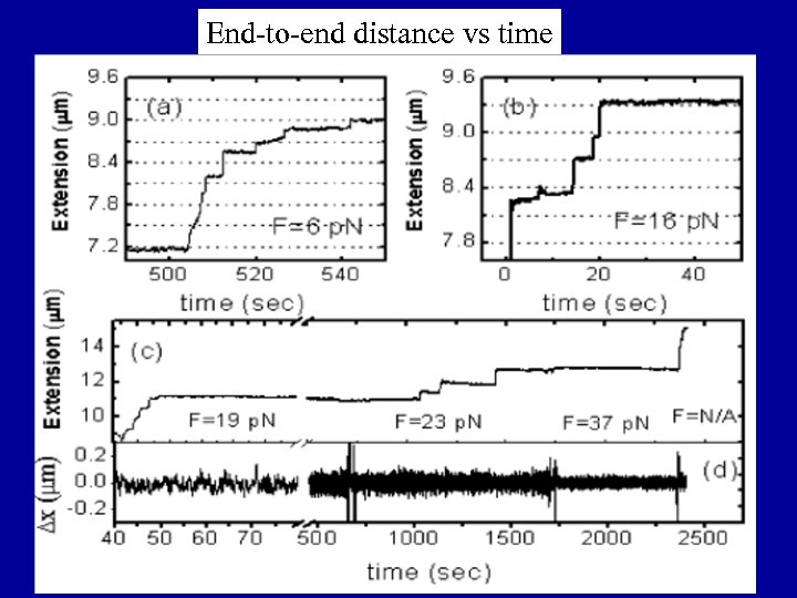 End-to-end distance vs time . 