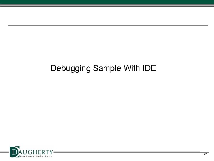 Debugging Sample With IDE 42 