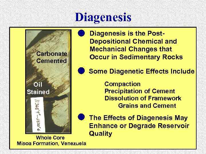 Diagenesis Carbonate Cemented Diagenesis is the Post. Depositional Chemical and Mechanical Changes that Occur