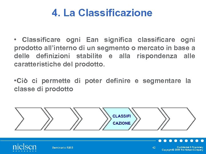 4. La Classificazione • Classificare ogni Ean significa classificare ogni prodotto all’interno di un