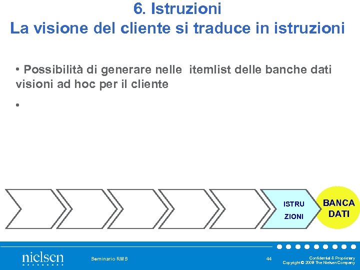 6. Istruzioni La visione del cliente si traduce in istruzioni • Possibilità di generare