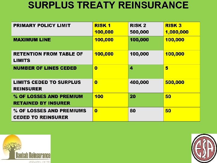 SURPLUS TREATY REINSURANCE 