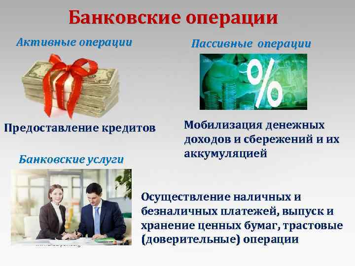 Банковские услуги закон. Предоставление кредитов это активная операция. Мобилизация денежных доходов. Мобилизация денежных средств это.