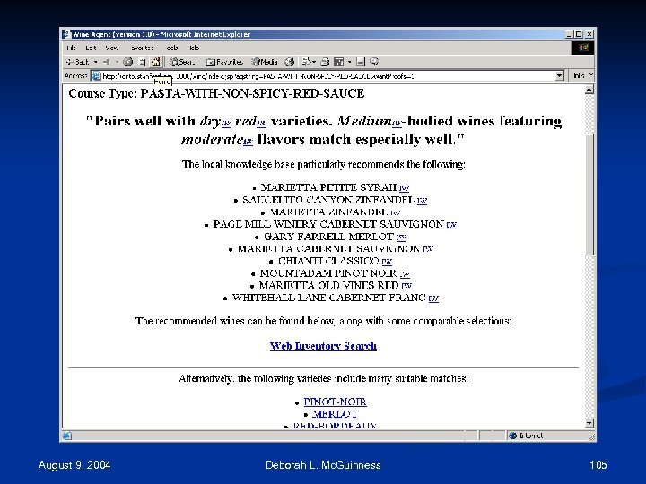 August 9, 2004 Deborah L. Mc. Guinness 105 