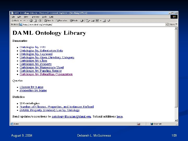 August 9, 2004 Deborah L. Mc. Guinness 109 