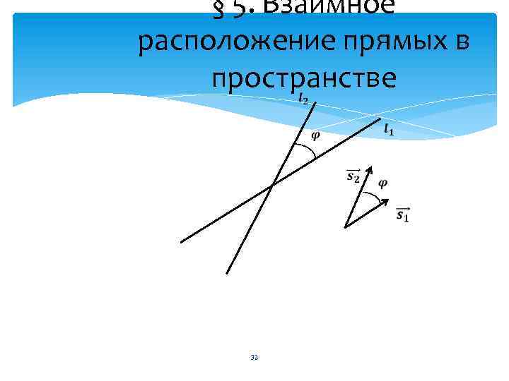  § 5. Взаимное расположение прямых в пространстве 32 