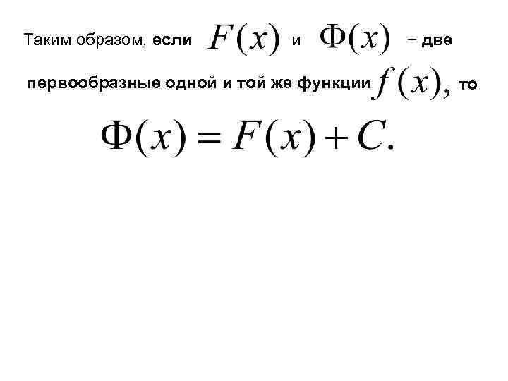 Таким образом, если и первообразные одной и той же функции − две то 