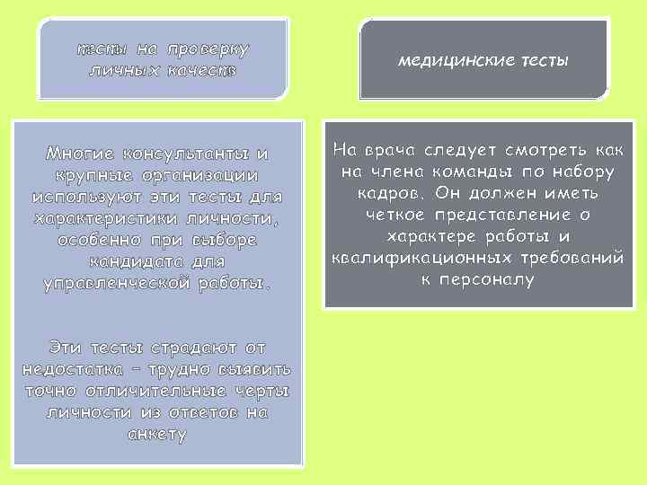 тесты на проверку личных качеств медицинские тесты Многие консультанты и крупные организации используют эти