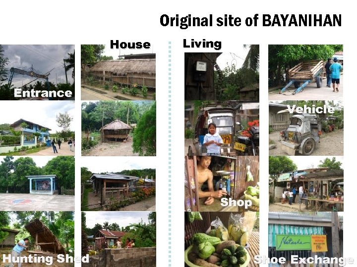 Original site of BAYANIHAN House Living Entrance Vehicle Shop Hunting Shed Shoe Exchange 