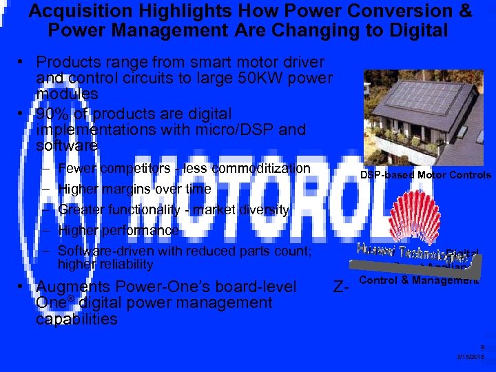 Acquisition Highlights How Power Conversion & Power Management Are Changing to Digital • Products