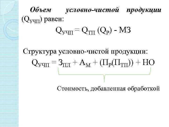 Чиста добавить. Объем условно чистой продукции. Чистая продукция формула. Объем условно чистой продукции формула. Условно чистая продукция это.