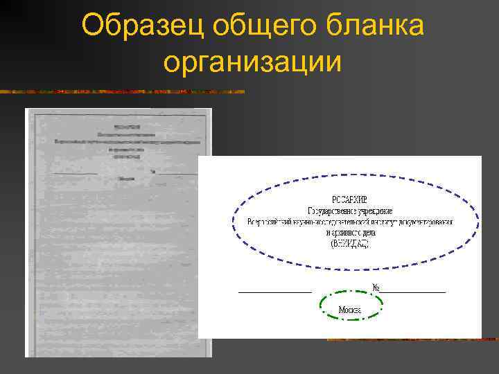 Образец общего бланка организации 