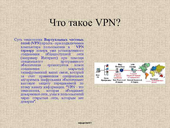 Что такое VPN? Суть технологии Виртуальных частных сетей (VPN) проста - при подключении компьютера