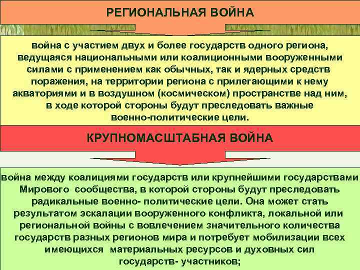 РЕГИОНАЛЬНАЯ ВОЙНА война с участием двух и более государств одного региона, ведущаяся национальными или