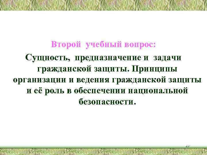 Второй учебный вопрос: Сущность, предназначение и задачи гражданской защиты. Принципы организации и ведения гражданской