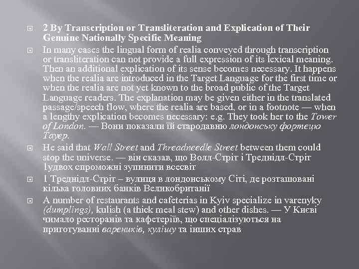  2 By Transcription or Transliteration and Explication of Their Genuine Nationally Specific Meaning