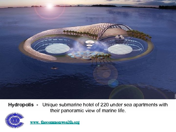Hydropolis - Unique submarine hotel of 220 under sea apartments with their panoramic view