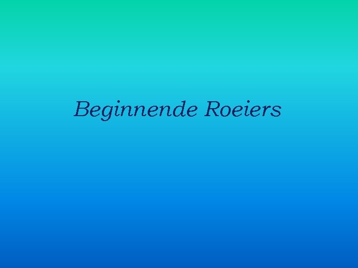 Beginnende Roeiers 