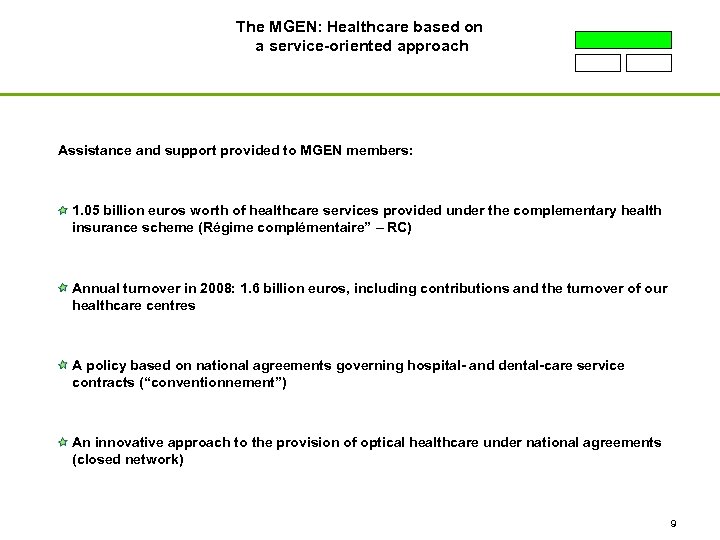 The MGEN: Healthcare based on a service-oriented approach Assistance and support provided to MGEN