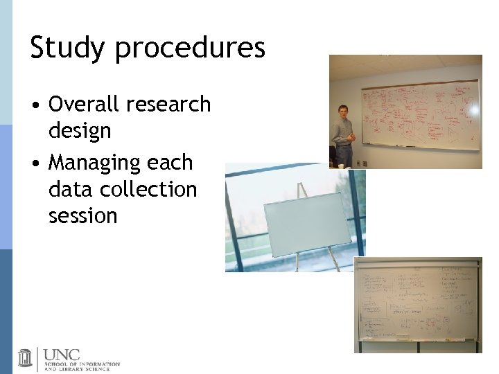 Study procedures • Overall research design • Managing each data collection session 