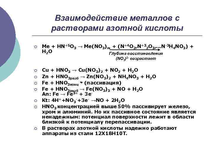 Взаимодействие азотной кислоты с хлоридом натрия