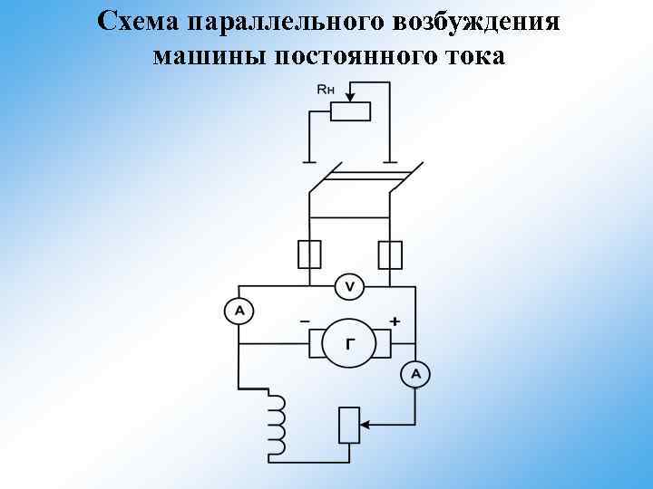 Схема машины постоянного тока с параллельным возбуждением