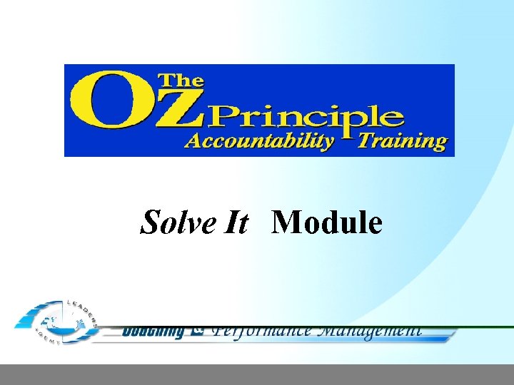 ® Solve It Module 