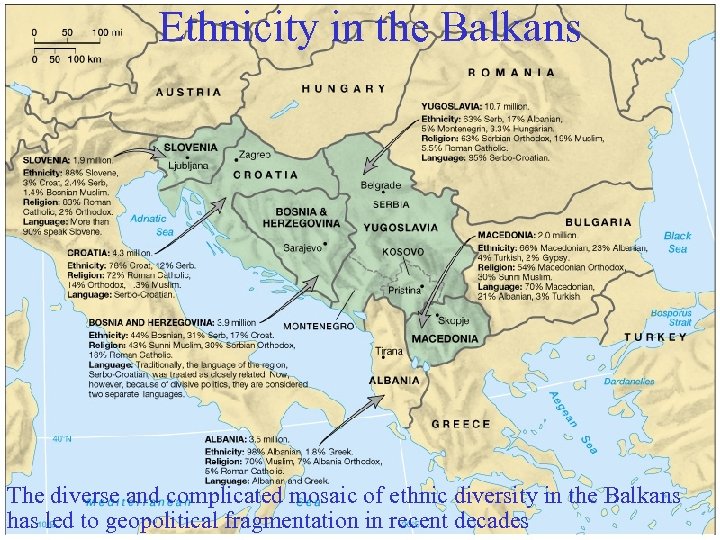 Ethnicity in the Balkans v Fragmented geopolitical processes involved with small-scale independence movements and