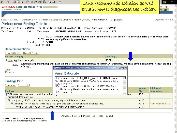 …and recommends solution as well explain how it diagnosed the problem ADDM Findings 15