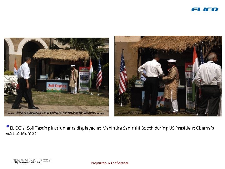  • ELICO’s Soil Testing instruments displayed at Mahindra Samrithi Booth during US President