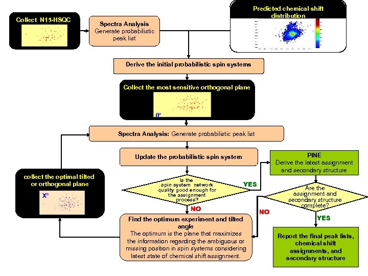 Collect N 15 -HSQC Predicted chemical shift distribution Spectra Analysis Generate probabilistic peak list