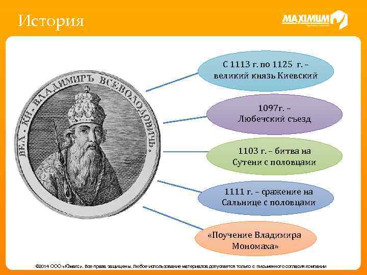 История С 1113 г. по 1125 г. – великий князь Киевский 1097 г. –