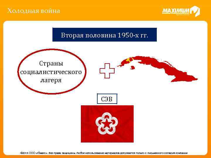 Холодная война Вторая половина 1950 -х гг. Страны социалистического лагеря СЭВ © 2014 ООО