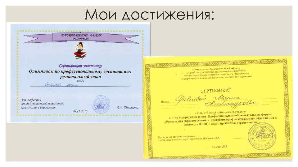 Мои достижения: 