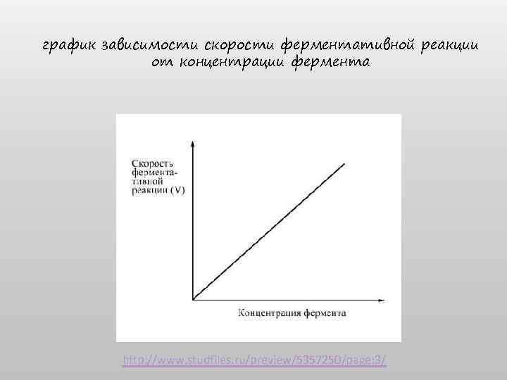 график зависимости скорости ферментативной реакции от концентрации фермента http: //www. studfiles. ru/preview/5357250/page: 3/ 