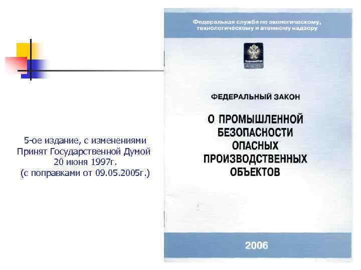 5 -ое издание, с изменениями Принят Государственной Думой 20 июня 1997 г. (с поправками