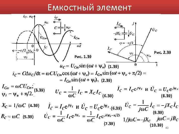 Емкостный элемент Рис. 2. 39 Рис. 1. 39 (1. 39) (2. 39) (3. 39)