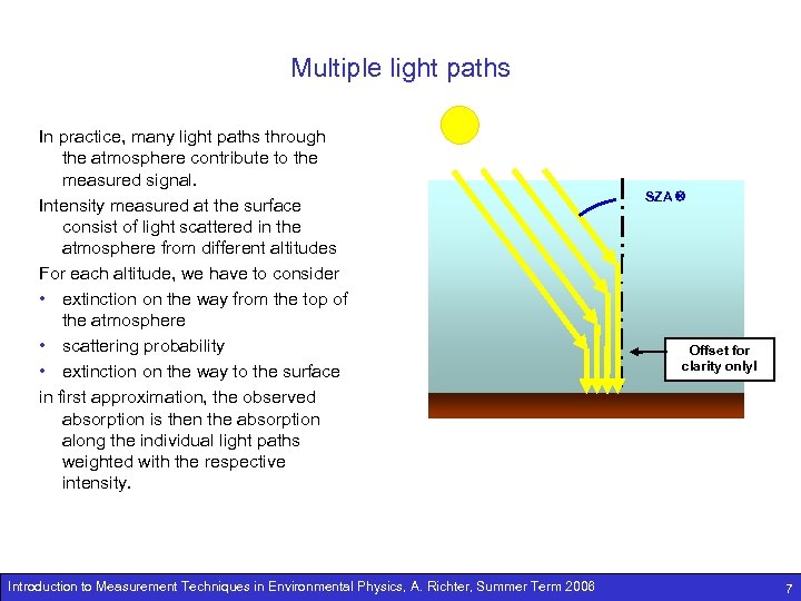 Multiple light paths In practice, many light paths through the atmosphere contribute to the